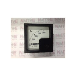 AMPERIMETRO ANALOGO DE 0 A 2000 AMP. DE 72 X 72 mm, F.S.DC 10V (S/M)