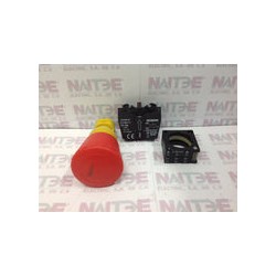 BOTON HONGO SIEMENS 3SB3 201-1HA20 DE MEDIA VUELTA COMPLETO C/BASE Y BLOCK