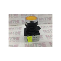 BOTON PULSADOR BACO C/PORTA LAMPARA BASE Y 2 BLOCK COLOR AMBAR