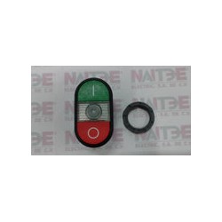 BOTON DOBLE ILUMINADO ABB 1SFA611131R1108, VERD/TRANS/ROJO