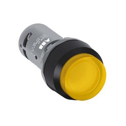 BOTON PULSADOR COMPACTO ABB CP1-12Y-10 1SFA619100R1213 AMARILLO MOMENTANEO 22 MM 1NC