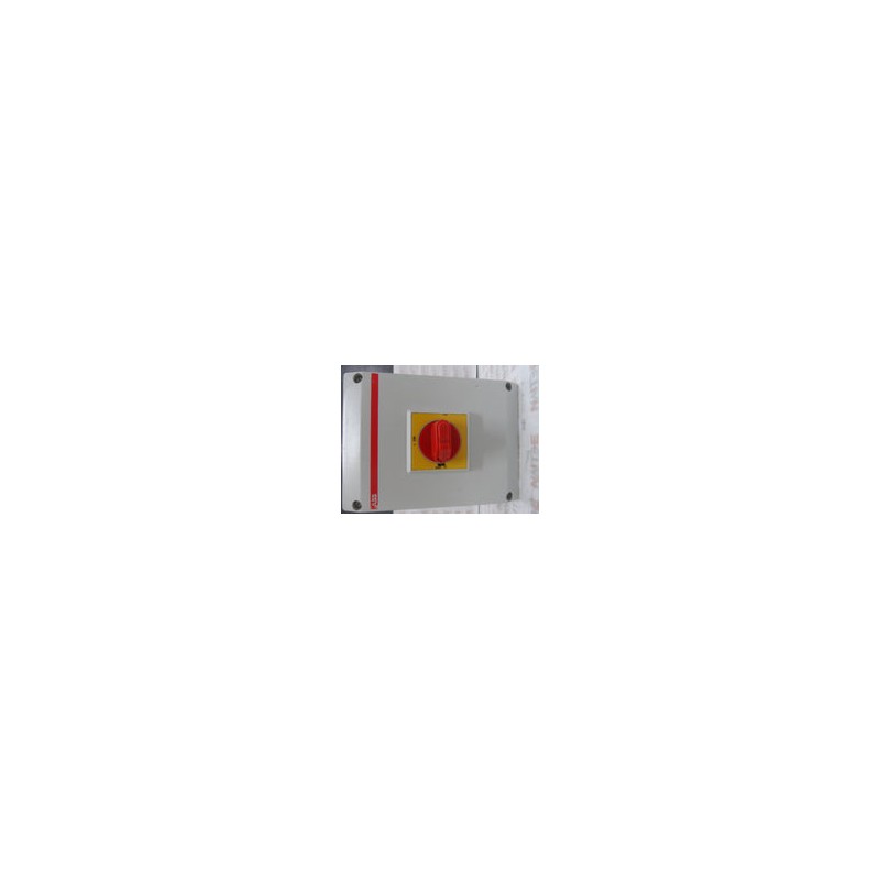SECCIONADOR ABB 3P 415/500 VCA 63 AMP  CAT OTP63BA3M C/GABINETE 145X200X90 MM MANIJA AMBAR/ROJO 2NO 2NC