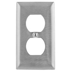 PLACA DUPLEX HUBBELL SS8 ACERO INOXIDABLE, No.1DTM6