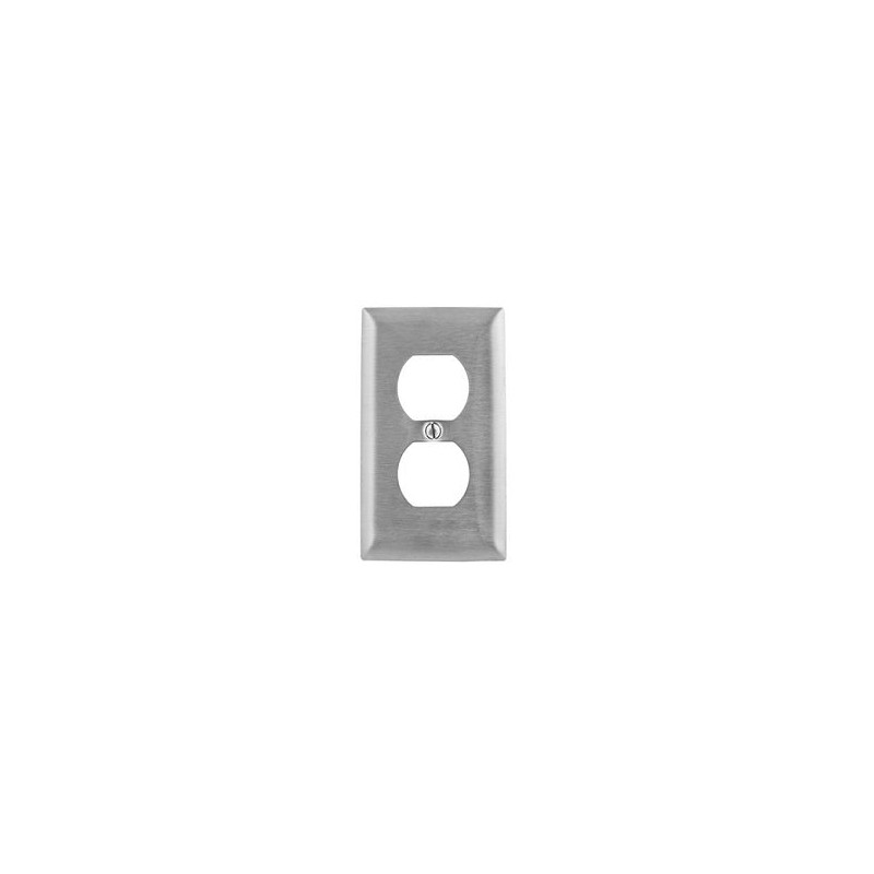 PLACA DUPLEX HUBBELL SS8 ACERO INOXIDABLE, No.1DTM6