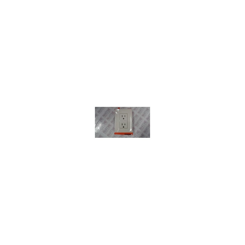 CONTACTO DUPLEX BTICINO E6028NR 2P+T 15A 127V / 250V COLOR MARFIL