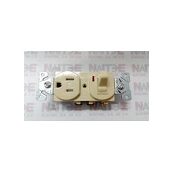 APAGADOR C/ LUZ PILOTO Y CONTACTO POLARIZADO COOPER TR274V COLOR MARFIL