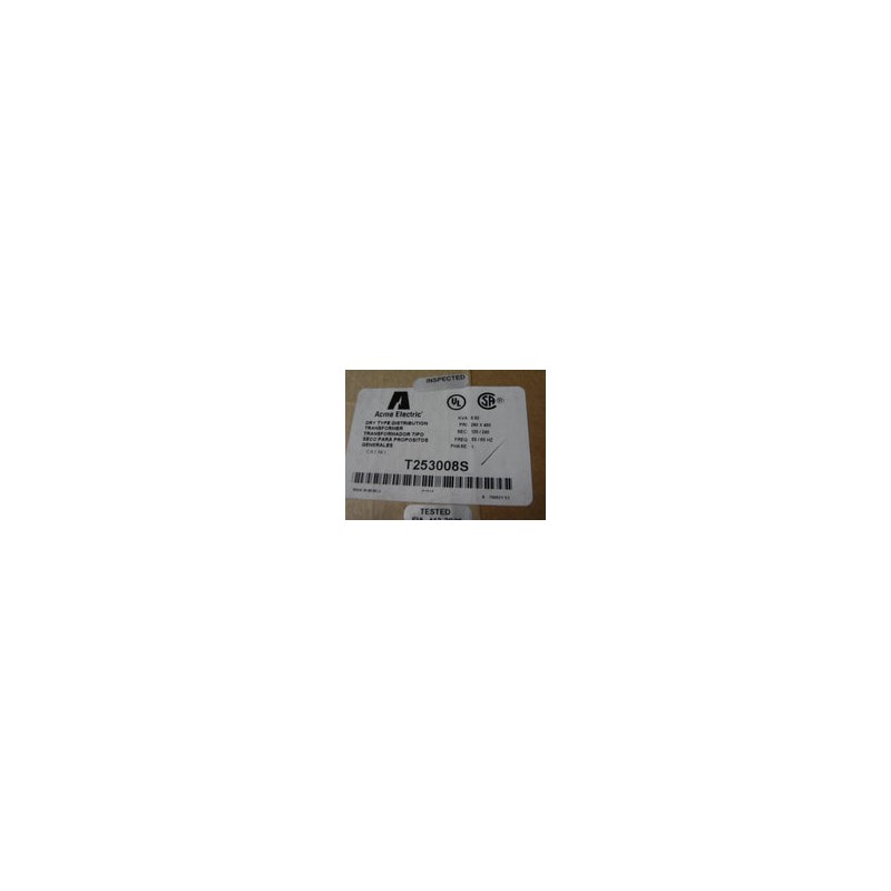 TRANSFORMADOR DE .5KVA MCA. ACME MOD. T253008S PRIM. DE 240X 480V SEC. 120/240V